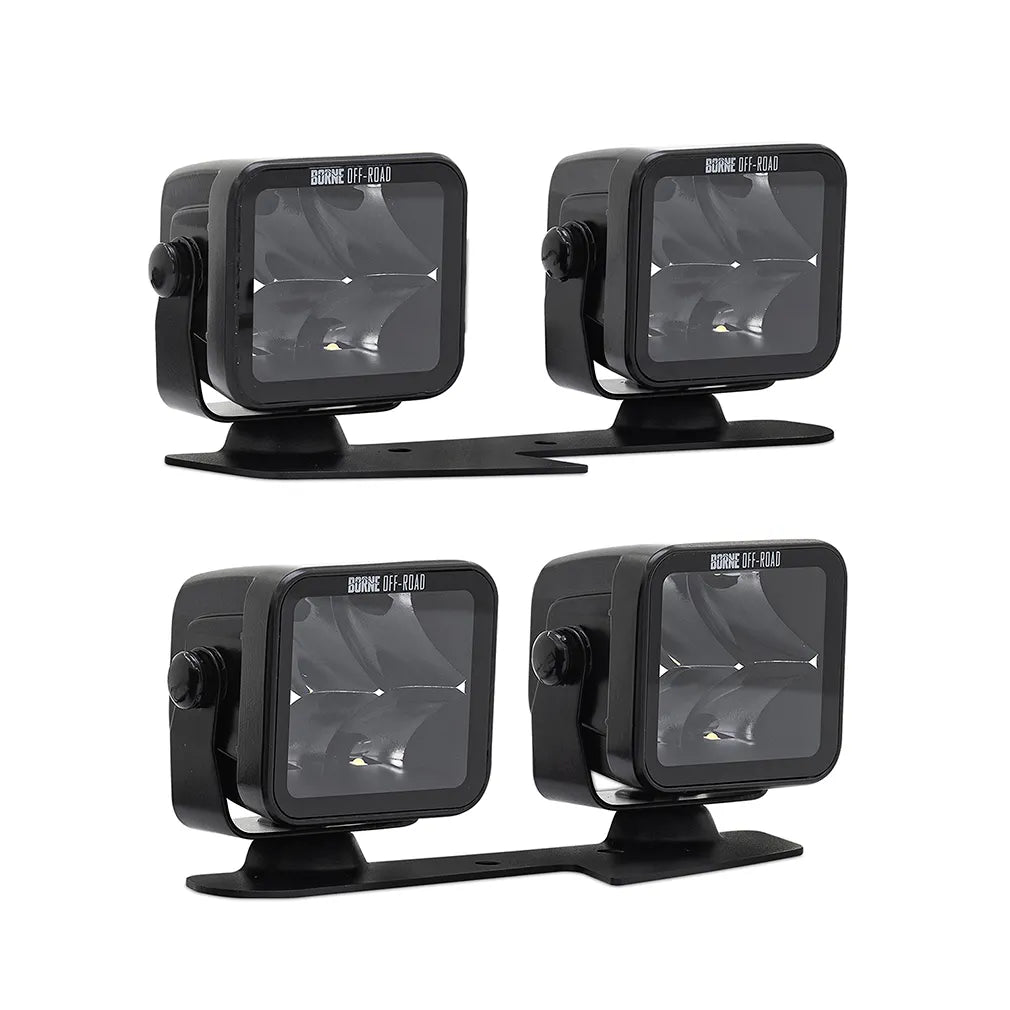 Borne Off-Road 2021+ Bronco Light Pods 4pc Ditch 3x3 Spot