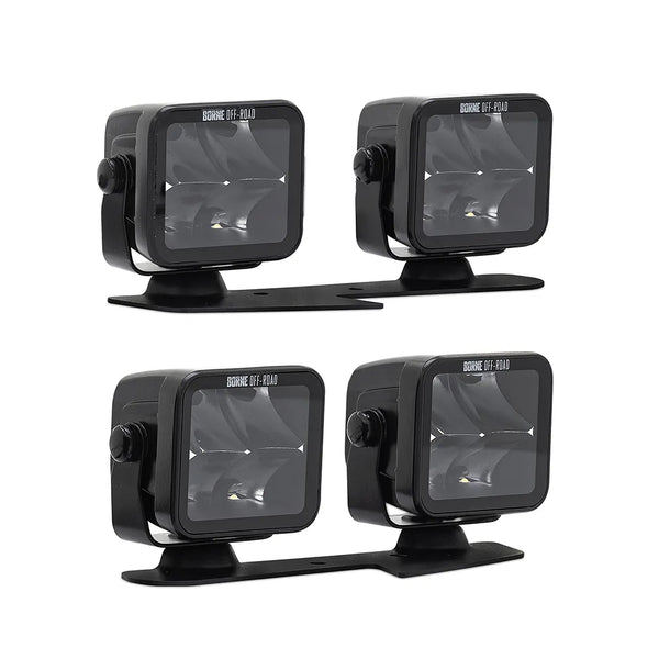 Borne Off-Road 2021+ Bronco Light Pods 4pc Ditch 3x3 Spot