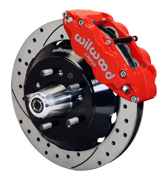 Wilwood Narrow Superlite 6R Front Hub Big Brake Kit 14.00in Drill Red 79-81 Camaro / Firebird / 79 - 90 Caprice / 79 - 85 Impala
