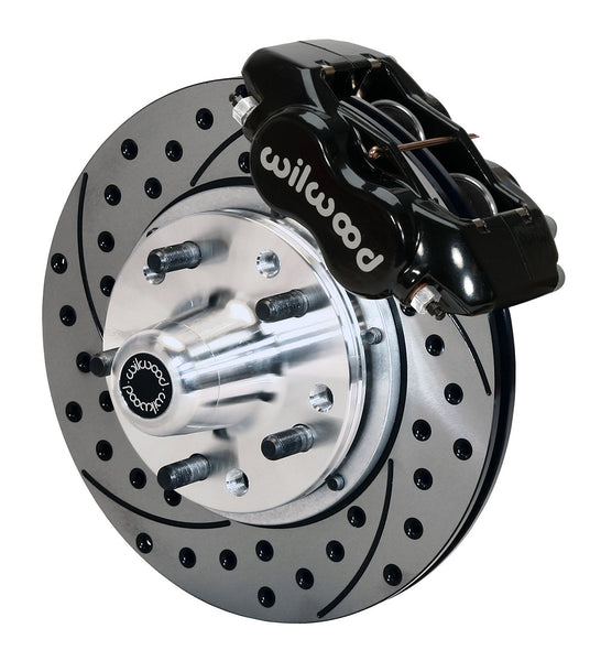 Wilwood Forged Dynalite Front Kit 11.00in Drilled 49-54 Chevy / 53-62 Corvette Big Brake Kit ( BBK )