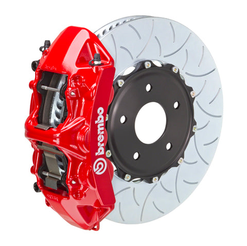 Brembo 2004 - 2021 WRX STI Front GT BBK 6 Piston Cast 350x34 2pc Rotor Slotted Type3-Red