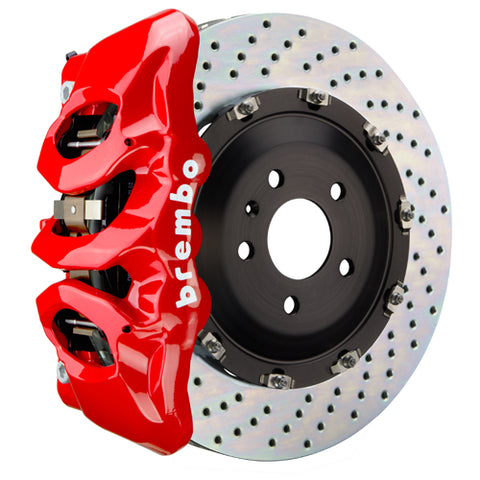 Brembo 2008 - 2013 BMW M3 (E90/E92/E93) Front GT BBK 6 Piston Cast 380x34 2pc Rotor Slotted Type-3 - Red