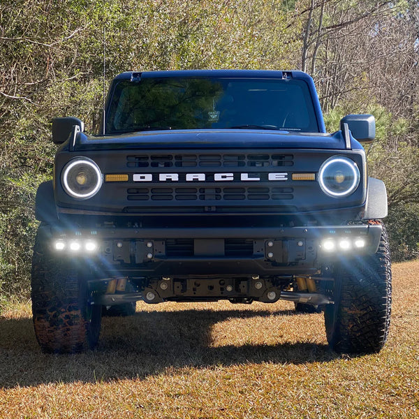 ORACLE Lighting 2021 + Ford Bronco Triple LED Fog Light Kit for Steel Bumper - White