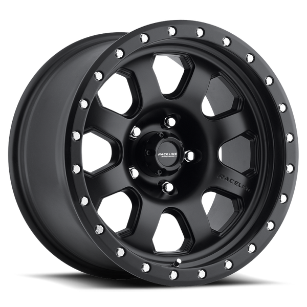 Raceline 929B Avenger 17x9in / 5x139.7 BP / -12mm Offset / 107.95mm Bore - Satin Black Wheel