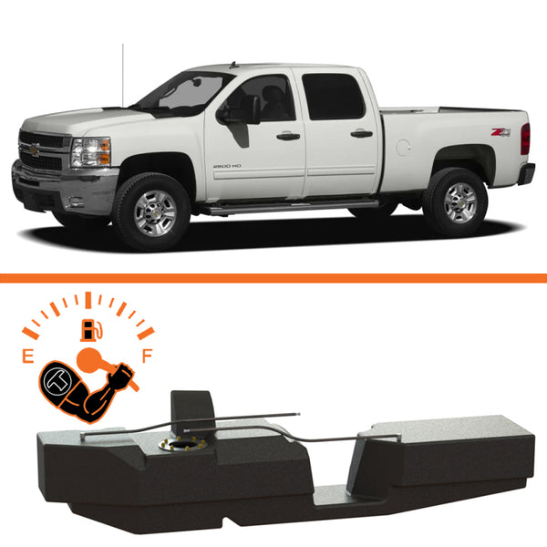 Titan Fuel Tanks 2001 - 2010 GM Silverado / Sierra 2500/3500 Duramax Crew Cab Short Bed 52 Gallon XXL Mid-Ship Fuel Tank