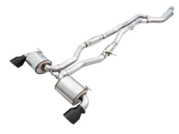 AWE 2020 + Toyota Supra A90 Resonated Touring Edition Exhaust - 5in Diamond Black Tips