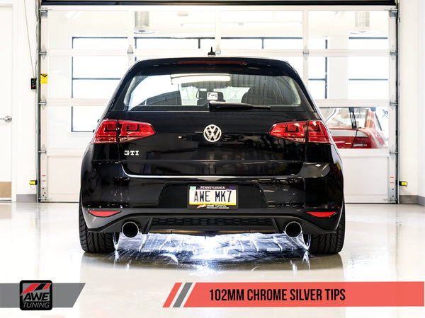 AWE Tuning 2015 - 2017 VW MK7 Golf GTI Touring Edition Exhaust - Chrome Silver Tips