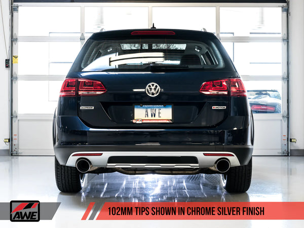 AWE Tuning VW MK7 Golf Alltrack/Sportwagen 4Motion Track Edition Exhaust - Polished Silver Tips