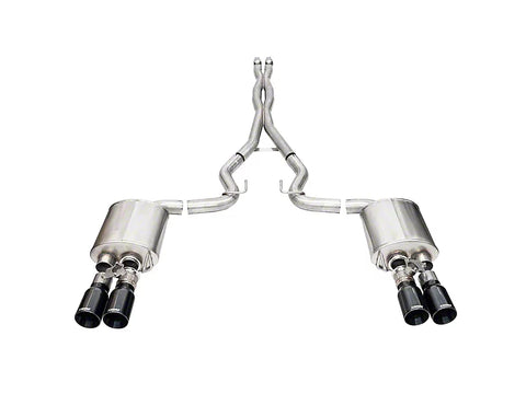 Corsa Xtreme Valved 2024+ Ford Mustang V8 5.0L 3in Cat-Back Exhaust System w/ Twin 4in Black Straight Tips