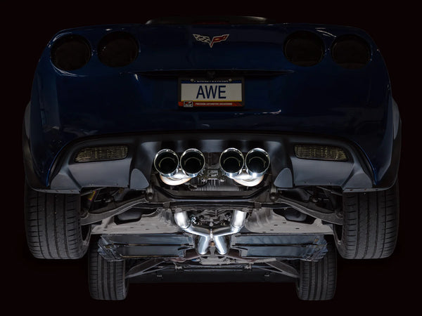 AWE Track Edition Axleback Exhaust for C6 Chevrolet Corvette Z06/ZR1 - Chrome Silver Tips