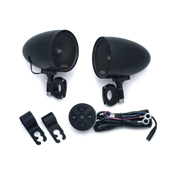 Kuryakyn RoadThunder Black Speaker Pods and Bluetooth Audio Controller by MTX