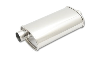 Vibrant StreetPower Oval Muffler 5inx9in x 15in long Muff body 2.5in in I.D. x 2.5in out Offset-Center