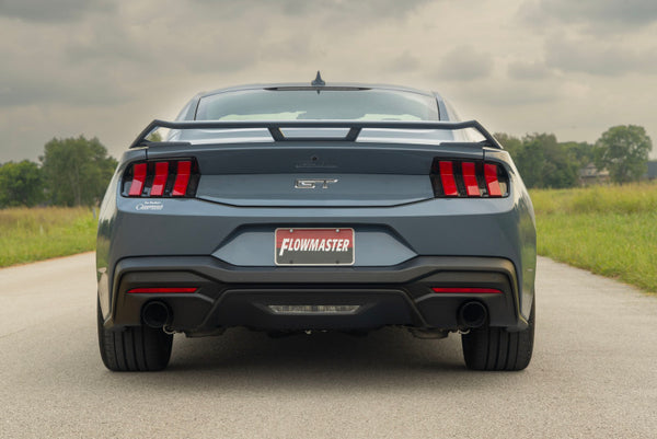 Flowmaster 2024 + Mustang 5.0L Outlaw Cat-Back Exhaust System - Black Tip (Non-Valved)