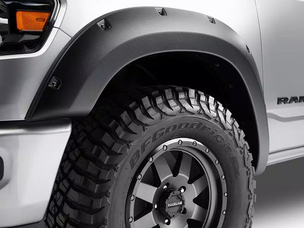 Bushwacker 2019 + Ram 1500 (Excl. Rebel/TRX) 76.3 & 67.4in Bed Pocket Style Flares 4pc Set - Black