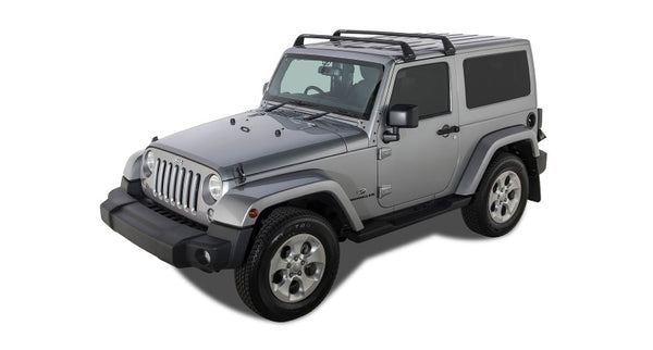 Rhino-Rack 2007 + Jeep Wrangler JK/JL 2 Door Hard Top Vortex SG 2 Bar Roof Rack - Black