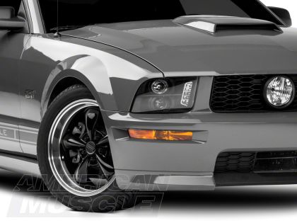Raxiom 2005 - 2009 Ford Mustang Excluding GT500 LED Halo Projector Headlights- Blk Housing (Clear Lens)