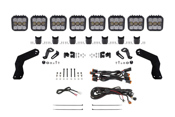 Diode Dynamics 2017 - 2024 Can-Am Maverick X3 SS5 Sport CrossLink Roof Lightbar Kit - White Combo