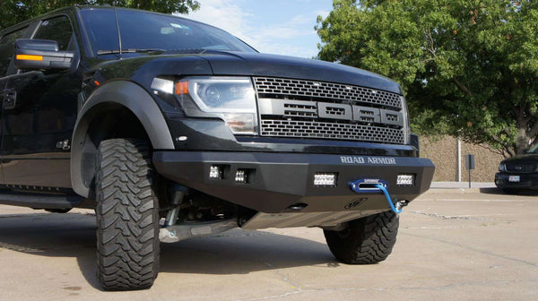 Road Armor 2010 - 2014 Ford F-150 Raptor Stealth Front Winch Bumper - Tex Blk Superwinch 12.5SR Talon