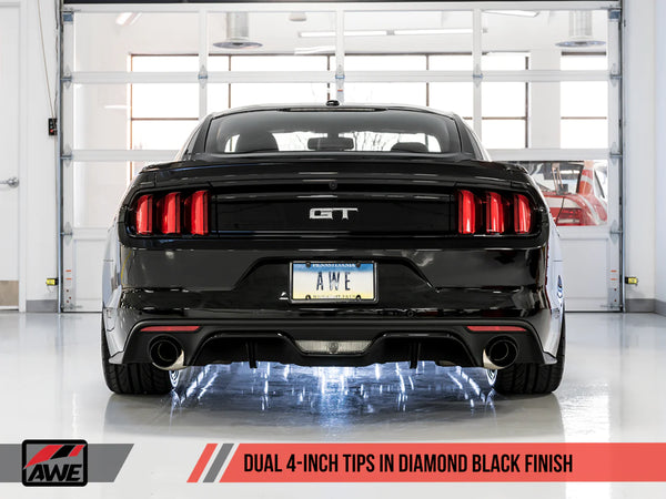 AWE Tuning 2015 - 2017 S550 Mustang GT Cat-back Exhaust - Touring Edition (Diamond Black Tips)