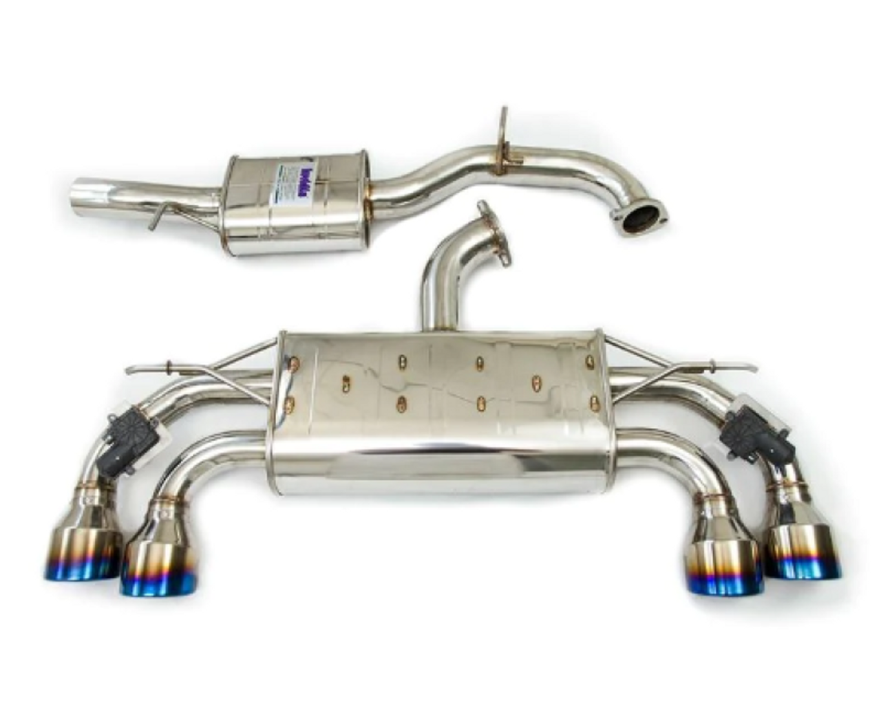 Invidia 2022+ Volkswagen Golf R MK8 76mm R400 Valved Cat Back Exhaust Rolled TI Tips