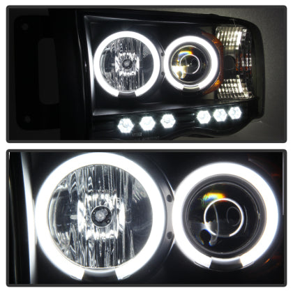 Spyder Dodge Ram 1500 2002 - 2005 / Ram 2500 /3500 2003 - 2005 Projector Headlights CCFL Halo LED Blk Smke PRO-YD-DR02-CCFL-BSM