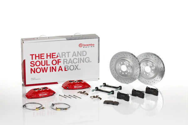 Brembo 2013 - 2016 FR-S/ 2013 - 2020/ 2022 + BRZ/ 2022+ GR86 Front GT BBK 4 Piston Cast 2pc 326 x30 1pc Rotor Drilled-Red