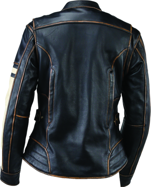 Kuryakyn Leather By River Road Dame Vintage Leather Jacket Black Womens