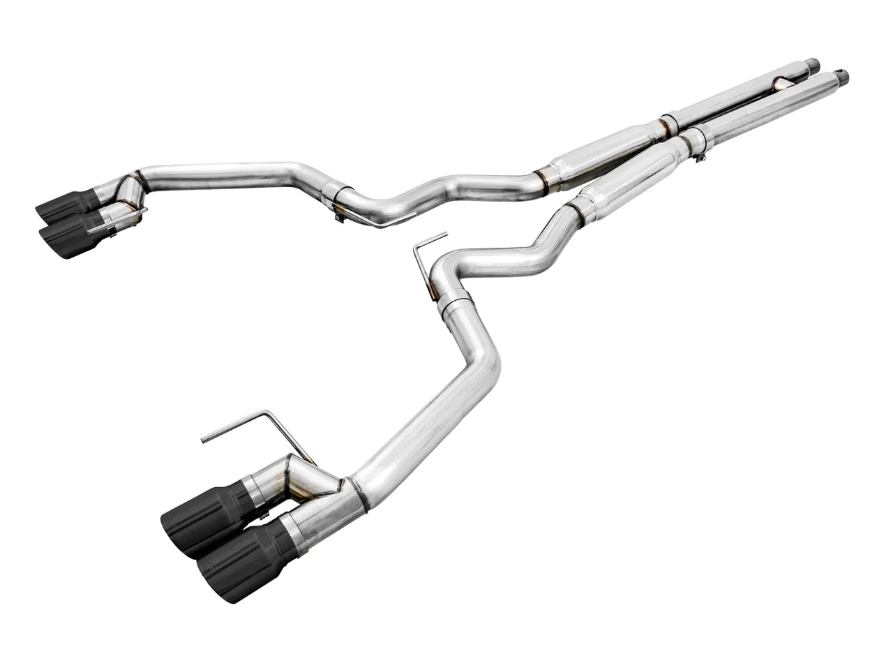 AWE Tuning 2018 - 2023  Ford Mustang GT (S550) Cat-back Exhaust - Track Edition (Quad Diamond Black Tips)