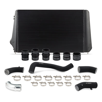 Mishimoto 2017 - 2019 GM L5P Duramax Intercooler Kit - Black / Silver w/ WBK Pipes