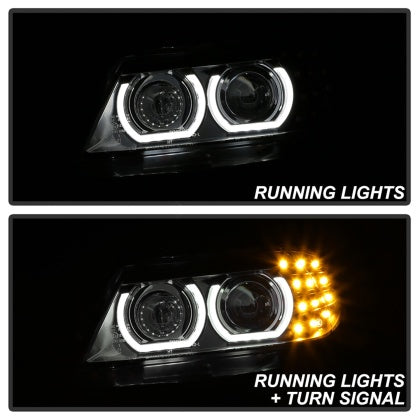 Spyder 2009 - 2012 BMW E90 3-Series 4DR HID w/ AFS Only - LED Turn - Black - PRO-YD-BMWE9009-AFSHID-BK
