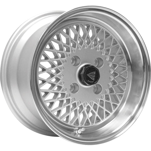 Enkei92 Classic Line 15x8 25mm Offset 4x100 Bolt Pattern Silver with Machined Lip Wheel
