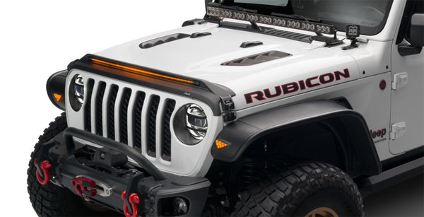 AVS 2018  + Jeep Wrangler (JL) Aeroskin Low Profile Hood Shield w/ Lights - Black