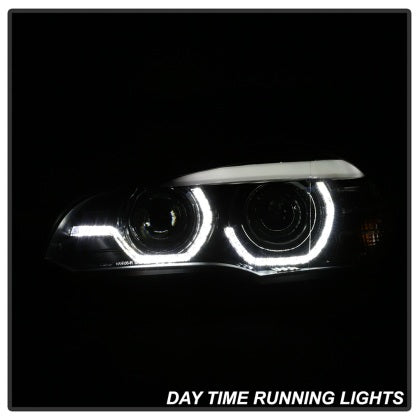 Spyder 2007 - 2010 BMW X5 E70 (HID Models Only) Projector Headlights - Black PRO-YD-BMWE7007-AFSHID-BK