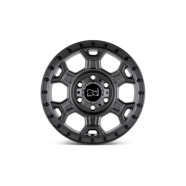 Black Rhino MIDHILL Matte Gunmetal W/ Black Bolts 18x8 +48 6x130mm 84.1mm