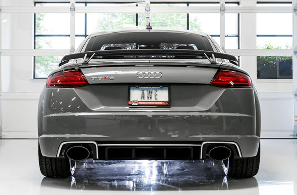 AWE Tuning 2018 - 2022 Audi TT RS 8S/RK3 2.5L Turbo Track Edition Exhaust - Diamond Black RS-Style Tips