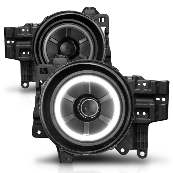ANZO 2007-2014 Toyota Fj Cruiser Projector Headlights w/ Halo Black