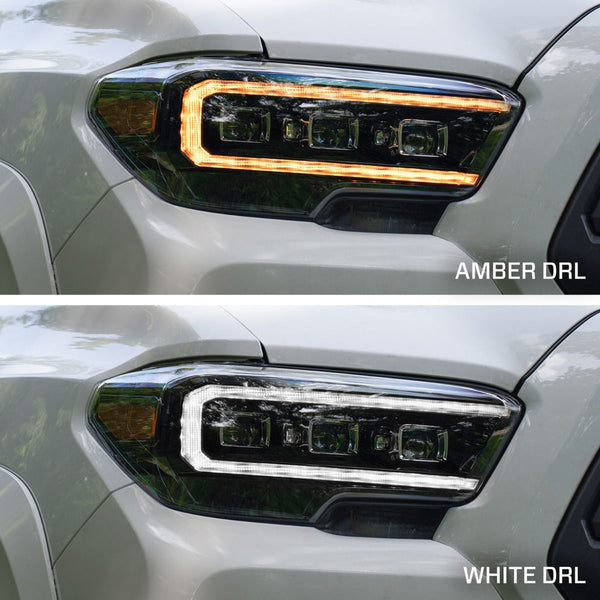 Form Lighting 2016-2023 Toyota Tacoma LED Projector Headlights with Selectable DRL Chrome (Pair)