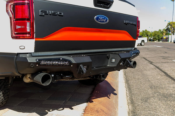 Addictive Desert Designs 2017 - 2020 Ford F-150 Raptor HoneyBadger Rear Bumper w/ 10in SR LED Mounts