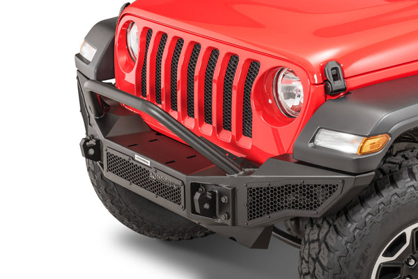 Go Rhino 2007 + Jeep Wrangler JL/JLU/JK/JKU/Gladiator JT Rockline Full Width Bumper w/ Overrider
