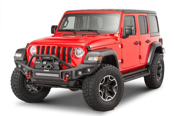Go Rhino 2007 + Jeep Wrangler JL/JLU/JK/JKU/Gladiator JT Rockline Full Width Bumper w/ Overrider