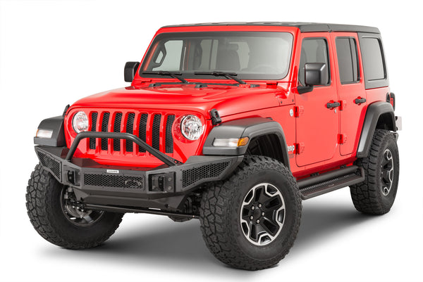 Go Rhino 2007 + Jeep Wrangler JL/JLU/JK/JKU/Gladiator JT Rockline Full Width Bumper w/ Overrider