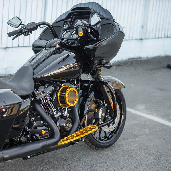 Arlen Ness Knurled Driver Pegs Gold 2018+ Harley Davidson Softail