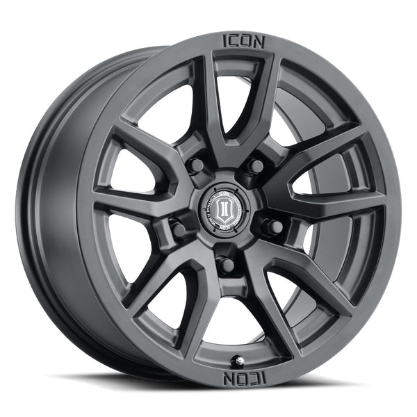 ICON Vector 5 17x8.5 5x5 ( 5x127 ) -6mm Offset 4.5in BS 71.5mm Bore Satin Black Wheel