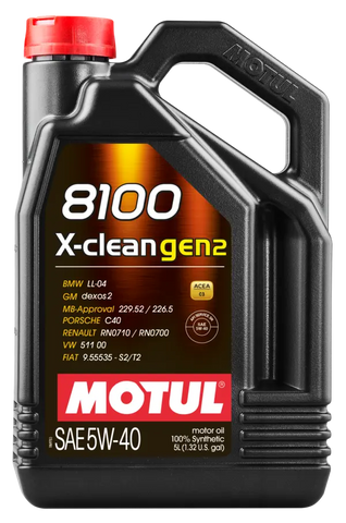 Motul 5L Synthetic Engine Oil 8100 X-CLEAN Gen 2 ( 4 Pack )