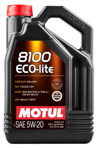 Motul 5L Synthetic Engine Oil 8100 5W20 ECO-LITE  ( 4 Pack )