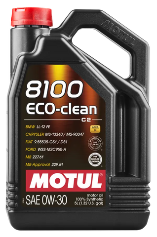 Motul 5L Synthetic Engine Oil 8100 0W30 4x5L ECO-CLEAN ACEA C2 ( 4 Pack )