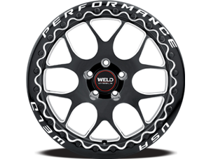 Weld Solana Beadlock 17x11 / 5x115 BP / ET0 / 78.1mm Bore - Gloss Black MIL DIA Wheel