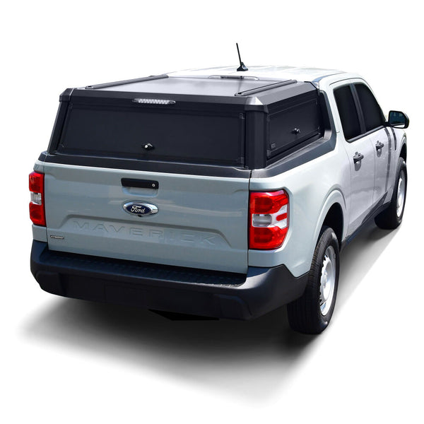 Westin EXP Truck Cap with Solid Front Glass Matte Black AS + BS (2022 - 2025 Ford Maverick)