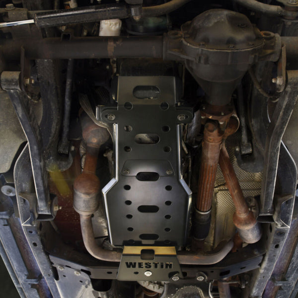 Westin 2007 - 2011 Jeep Wrangler Transmission Pan Skid Plate - Textured Black