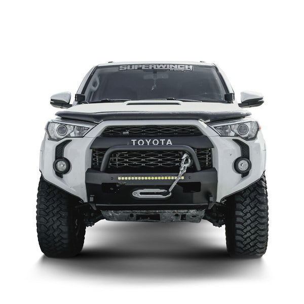Westin Pro-Series Winch Mount Front Bumper With Round Bull Bar Textured Black - 2014 - 2024 Toyota 4Runner